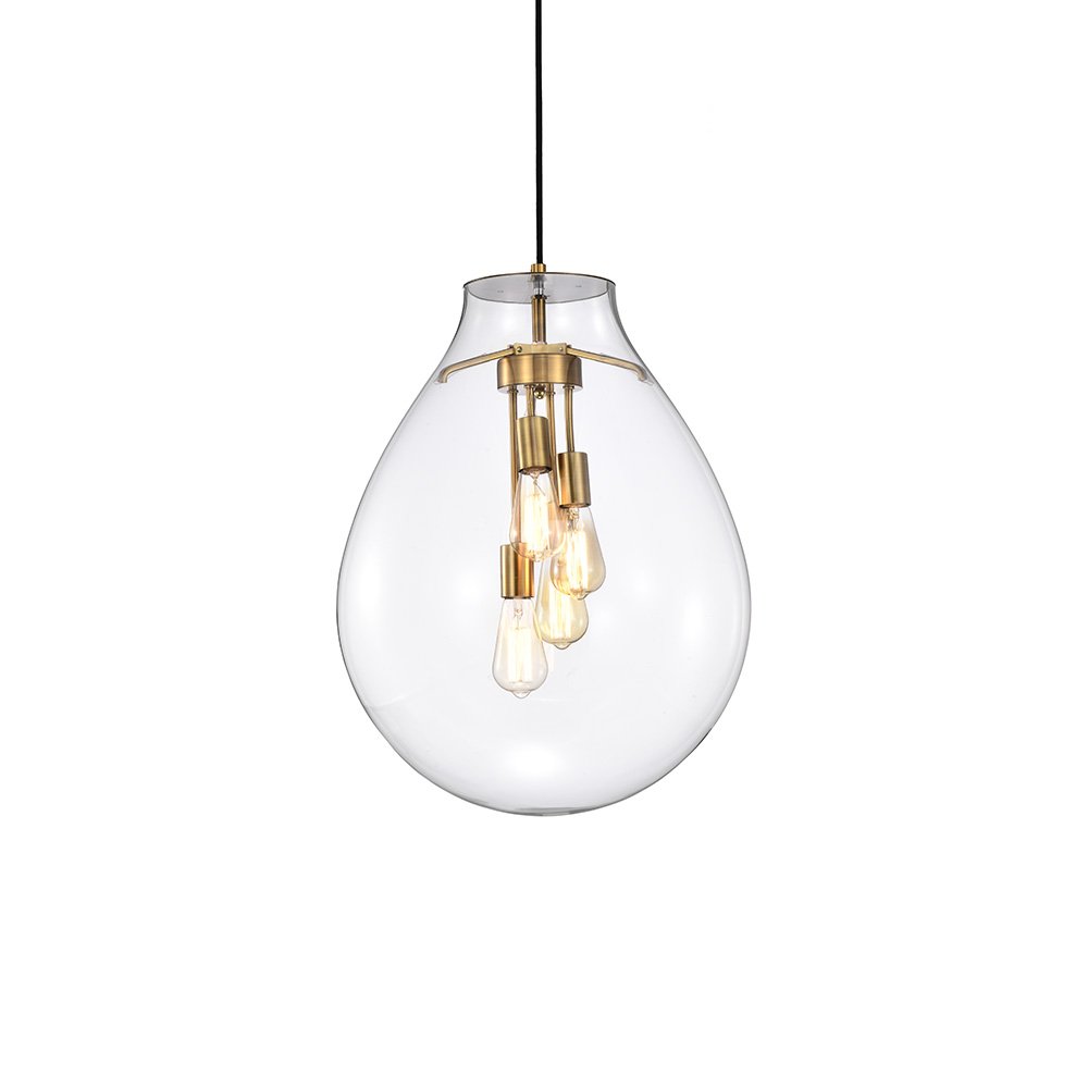 Lustre Pendente Skylight Tommy 3039 G E27 Bivolt Dourado/transparente