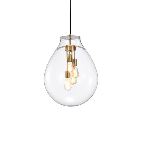Lustre Pendente Skylight Tommy 3039 G E27 Bivolt Dourado/transparente