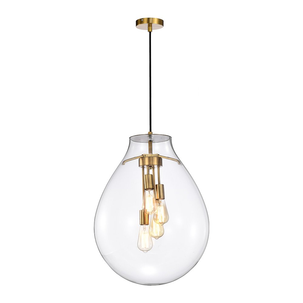 Lustre Pendente Skylight Tommy 3039 G E27 Bivolt Dourado/transparente - 3