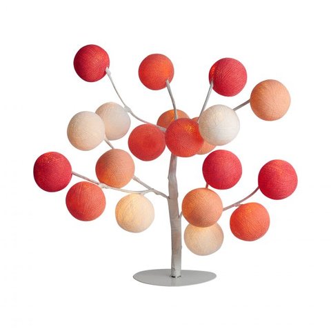 Luminária de Mesa Árvore de Luz Estilo Bonsai com Bolinhas Bivolt (salmão)