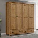 Ver imagem 1 de Guarda-roupa 4 Portas 2 Gavetas Topázio Freijó Madeira Pinus - Finestra