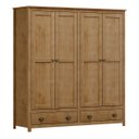 Ver imagem 2 de Guarda-roupa 4 Portas 2 Gavetas Topázio Freijó Madeira Pinus - Finestra