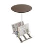 Mesa Apoio Revisteiro Lynux Tampo Madeira Cromado - 7121 - 1