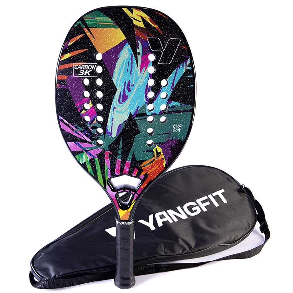 Raquete Beach Tennis Fibra Carbono 3K Tênis de Praia Yangfit