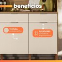 Ver imagem 6 de Armário de Cozinha Compacta 5 Portas 3 Nichos Mandala Madeirado/off White
