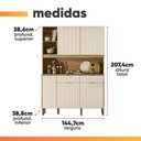 Ver imagem 3 de Armário de Cozinha Compacta 5 Portas 3 Nichos Mandala Madeirado/off White