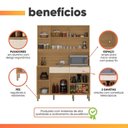 Ver imagem 5 de Armário de Cozinha Compacta 5 Portas 3 Nichos Mandala Madeirado/off White