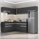Ver imagem 1 de Cozinha Completa De Canto c/ Rodapé Multimóveis Preto/branco