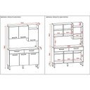 Ver imagem 4 de Armário de Cozinha Compacta 6 Portas e 2 Gavetas 132cm Silver Ripado-off White - Pallazio