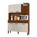Ver imagem 1 de Armário de Cozinha Compacta 6 Portas e 2 Gavetas 132cm Silver Ripado-off White - Pallazio