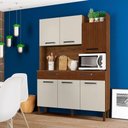 Ver imagem 3 de Armário de Cozinha Compacta 6 Portas e 2 Gavetas 132cm Silver Ripado-off White - Pallazio