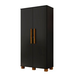 Multiuso 2 Portas Preto Armario com Chave Dacar Carmolar - 1