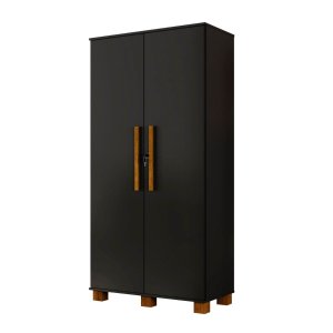 Multiuso 2 Portas Preto Armario com Chave Dacar Carmolar