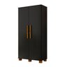 Multiuso 2 Portas Preto Armario com Chave Dacar Carmolar - 1