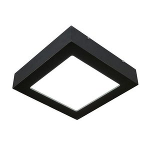 Plafon Led Sobrepor Valencia 16w 26x26 3000k Preto Bivolt
