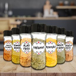 Pote Tempero Condimento Kit 14 Potes+24 Etiquetas Adesivas T130 Arte na Arte Potes de Tempero Etique - 10
