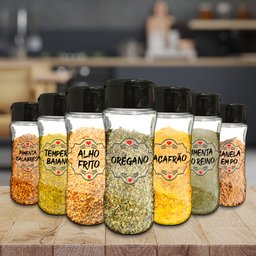 Pote Tempero Condimento Kit 14 Potes+24 Etiquetas Adesivas T130 Arte na Arte Potes de Tempero Etique - 11