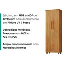 Ver imagem 5 de Armario para Lavanderia Multiuso 2 Portas 143x53 cm Nina Cedro Rudk