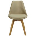 Ver imagem 2 de Cadeira Charles Eames Leda Veludo Luisa Saarinen Estofada Base Madeira - Bege