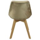 Ver imagem 4 de Cadeira Charles Eames Leda Veludo Luisa Saarinen Estofada Base Madeira - Bege