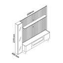 Ver imagem 3 de Rack com Painel Ripado para TV até 84 Polegadas com LED 100% MDF 266,8CMX237CM Pés em Madeira Maciça Nobre Clean Luminare