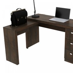 Mesa para Escritório em L com 3 Gaveta Me4101  - 5