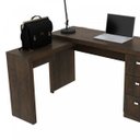 Ver imagem 5 de Escrivaninha Mesa Escritório em L com Me4101 3 Gavetas 136cm Rustico