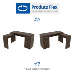 Mesa para Escritório em L com 3 Gaveta Me4101  - 9