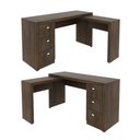 Ver imagem 6 de Escrivaninha Mesa Escritório em L com Me4101 3 Gavetas 136cm Rustico