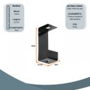 Ver imagem 2 de Kit 3 Peças Gancho Curto Perfilado 38x38 Mm Cor Preta