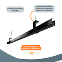 Ver imagem 4 de Kit 3 Peças Gancho Curto Perfilado 38x38 Mm Cor Preta