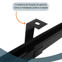 Ver imagem 3 de Kit 3 Peças Gancho Curto Perfilado 38x38 Mm Cor Preta