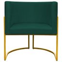 Ver imagem 2 de Poltrona Decorativa Para Sala Recepção Escritório Luna Suede Base de Ferro Dourada