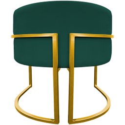 Poltrona Decorativa Para Sala Recepção Escritório Luna Suede Base de Ferro Dourada - 5