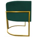 Ver imagem 3 de Poltrona Decorativa Para Sala Recepção Escritório Luna Suede Base de Ferro Dourada