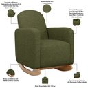 Ver mais imagens de Poltrona de Amamentação com Balanço e Puff Orgânico Saori W01 Linho Verde - Lyam Decor
