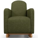 Ver imagem 3 de Poltrona de Amamentação com Balanço e Puff Orgânico Saori W01 Linho Verde - Lyam Decor