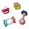 Kit 4 Pçs Chocalho Mordedor Bebê Silicone Texturas Massagear Gengiva Brinquedos Atóxico - 1