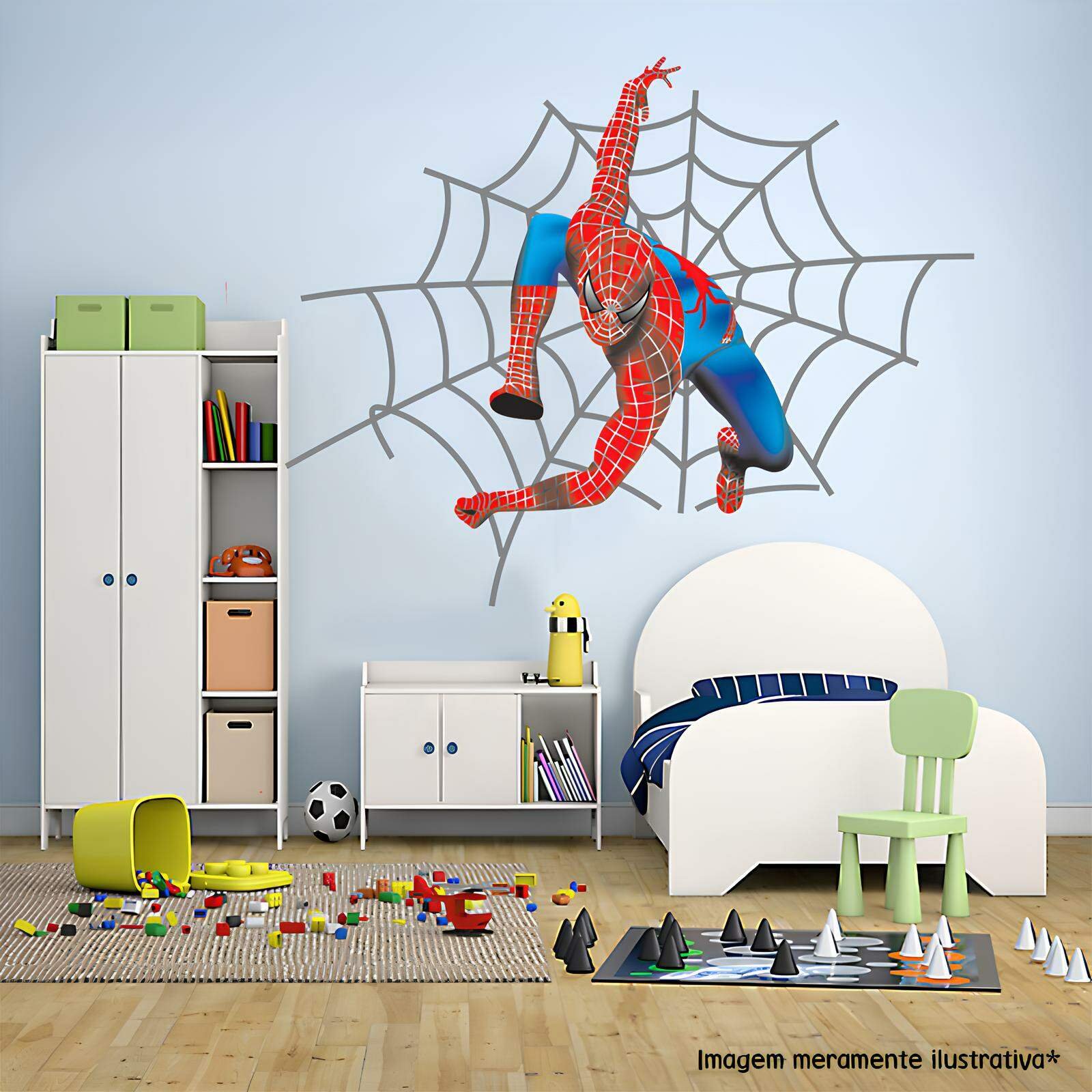 Adesivo de Parede Homem Aranha na Teia:70 X 55 Cm | MadeiraMadeira