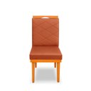 Ver imagem 1 de Cadeira Ana Matelassê Tecido Suede com Base Fixa de Madeira Maciça e Puxador Castanho:terra Cota