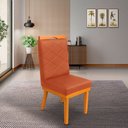Ver imagem 2 de Cadeira Ana Matelassê Tecido Suede com Base Fixa de Madeira Maciça e Puxador Castanho:terra Cota
