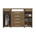 Ver imagem 4 de Cômoda 7 Gavetas 2 Portas com Rodízios London 