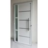 Porta de Alumínio Lambri Simples 210x90 C/ Puxador e Vidro - 1
