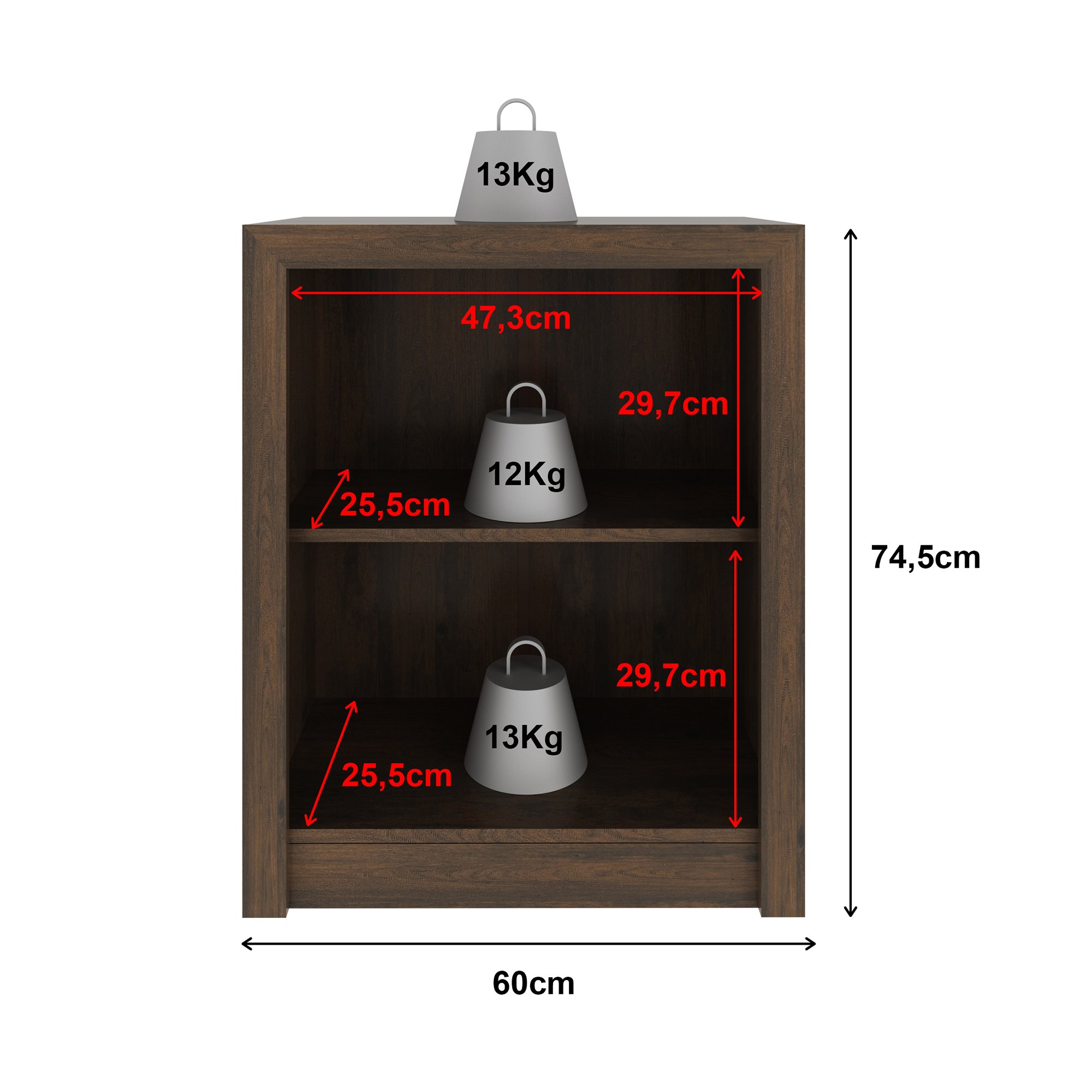 Balcão para Escritório 60cm com 2 Portas e 1 Prateleira ME4103 - 7