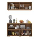 Ver imagem 4 de Kit Armário de Cozinha Aéreo e Balcão 4 Portas Multimóveis Mp2171 Rustic/branco