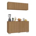 Ver imagem 1 de Kit Armário de Cozinha Aéreo e Balcão 4 Portas Multimóveis Mp2171 Rustic/branco