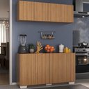 Ver imagem 2 de Kit Armário de Cozinha Aéreo e Balcão 4 Portas Multimóveis Mp2171 Rustic/branco