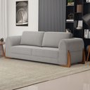 Ver imagem 2 de Sofá Living Bloom 180cm 02 Lugares com Pés de Madeira Bouclê Cinza - Desk Design