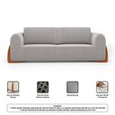 Ver imagem 5 de Sofá Living Bloom 180cm 02 Lugares com Pés de Madeira Bouclê Cinza - Desk Design