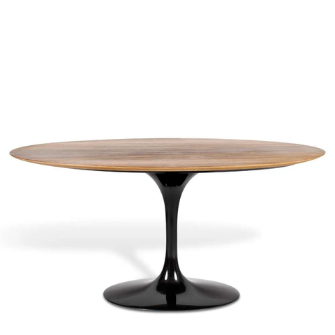 Mesa de Jantar Tulipa Saarinen Oval 235x122cm Mezzo Castani - Preto